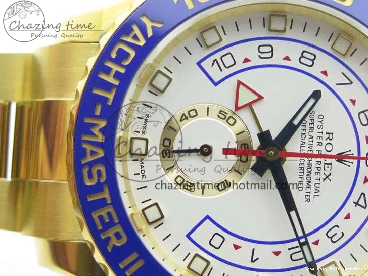 Best AAA Replica Sites Edition 3577 Bracelet II YG On YachtMaster YG Cozy 116688 Ceramic Bezel Best A White 1:1 Blue Dial JF 1224